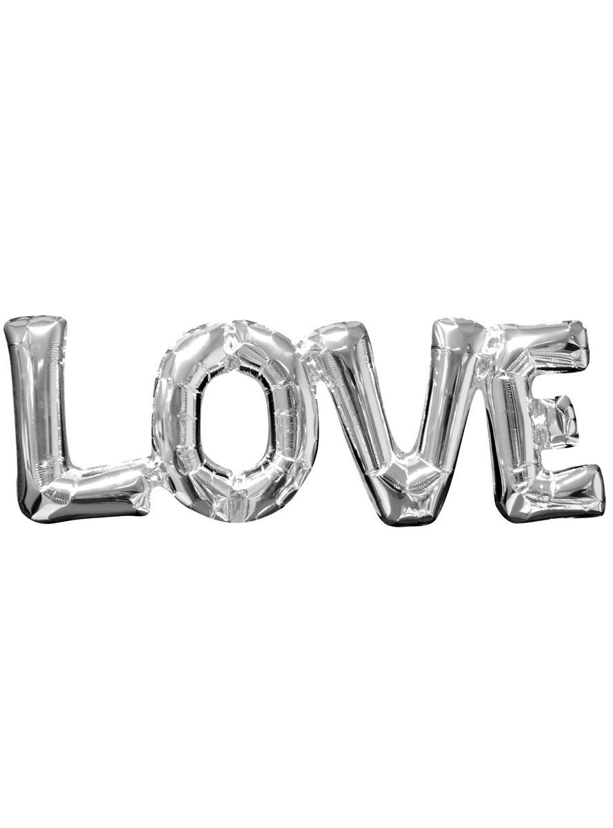 Silver Love Air Fill Foil Balloon - Main Image