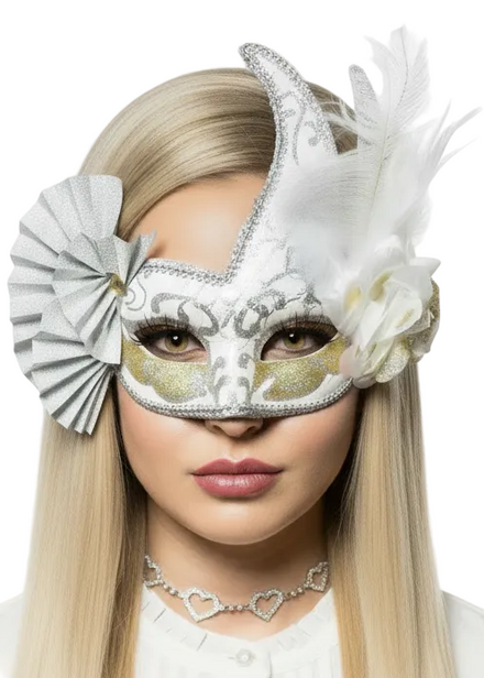 Luxury Feathers and Fans Women's Masquerade Mask - main image