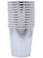 Image of Metallic Silver 12 Pack Paper Cups