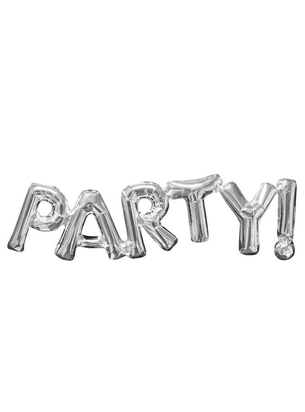 Silver Party Air Fill Foil Balloon - Main Image