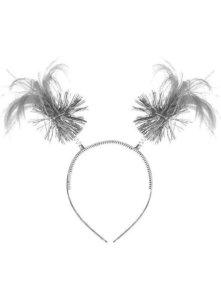 Silver Tinsel Ponytail Headbopper Headband