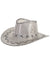 Image of Sparkly Silver Sequin Cowboy Festival Hat with Black Trim - Main Image