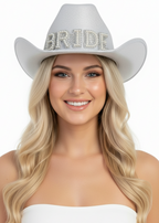 Womesns White Bride Hen's Night Costume Hat - Main Image