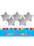 Image of Silver Stars 5 Pack Birthday Cake Candles