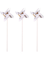 Image of Metallic Silver 6 Pack Windmill Cake Toppers