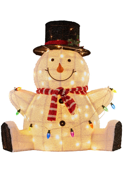 Sitting Snowman 82cm 3D Christmas Light Decoration - Main Image