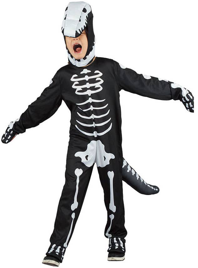 Image of Scary Skeleton Dinosaur Boys Halloween Costume