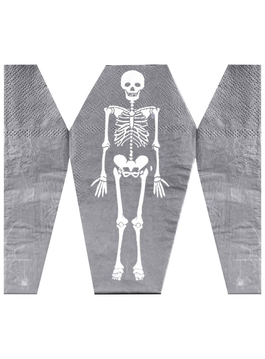 Image of Skeleton Coffin 16 Pack Halloween Lunch Napkins - Main Image
