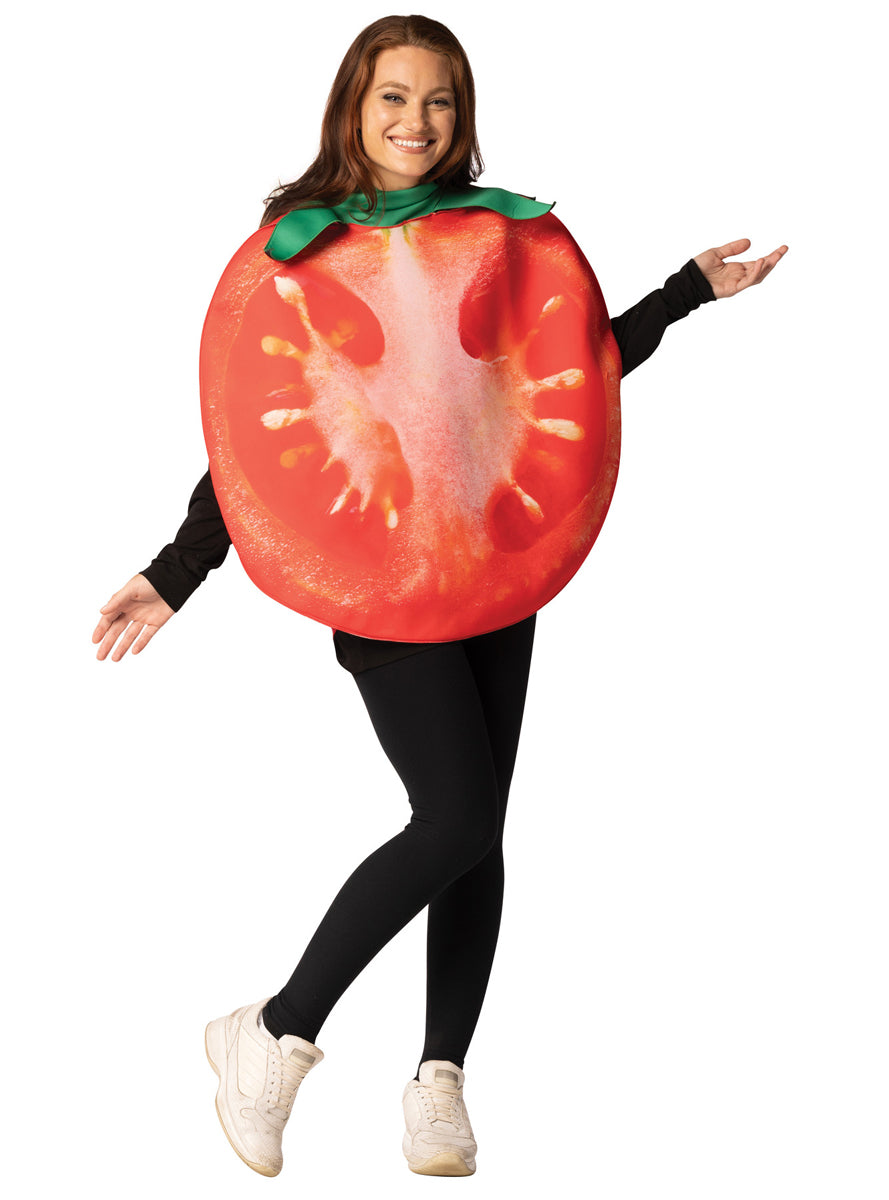 Slide of Tomato Novelty Adults Food Costume - Main Image