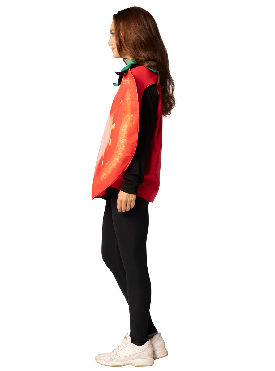 Slide of Tomato Novelty Adults Food Costume - Side Image