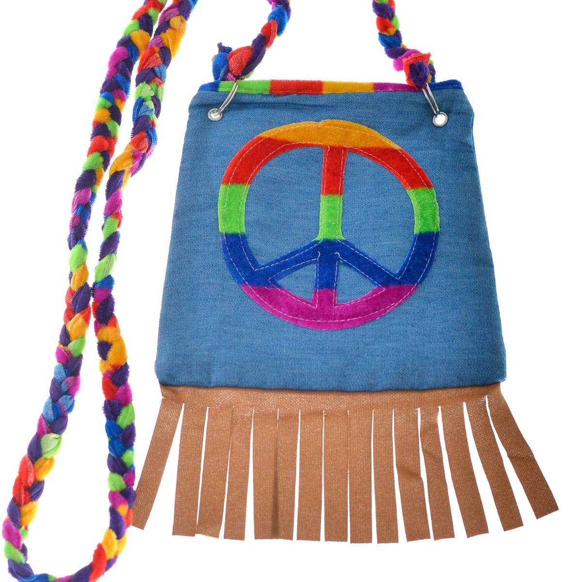 Rainbow Peace Sign 1970s Hippie  Costume Shoulder Bag - Zoom Image