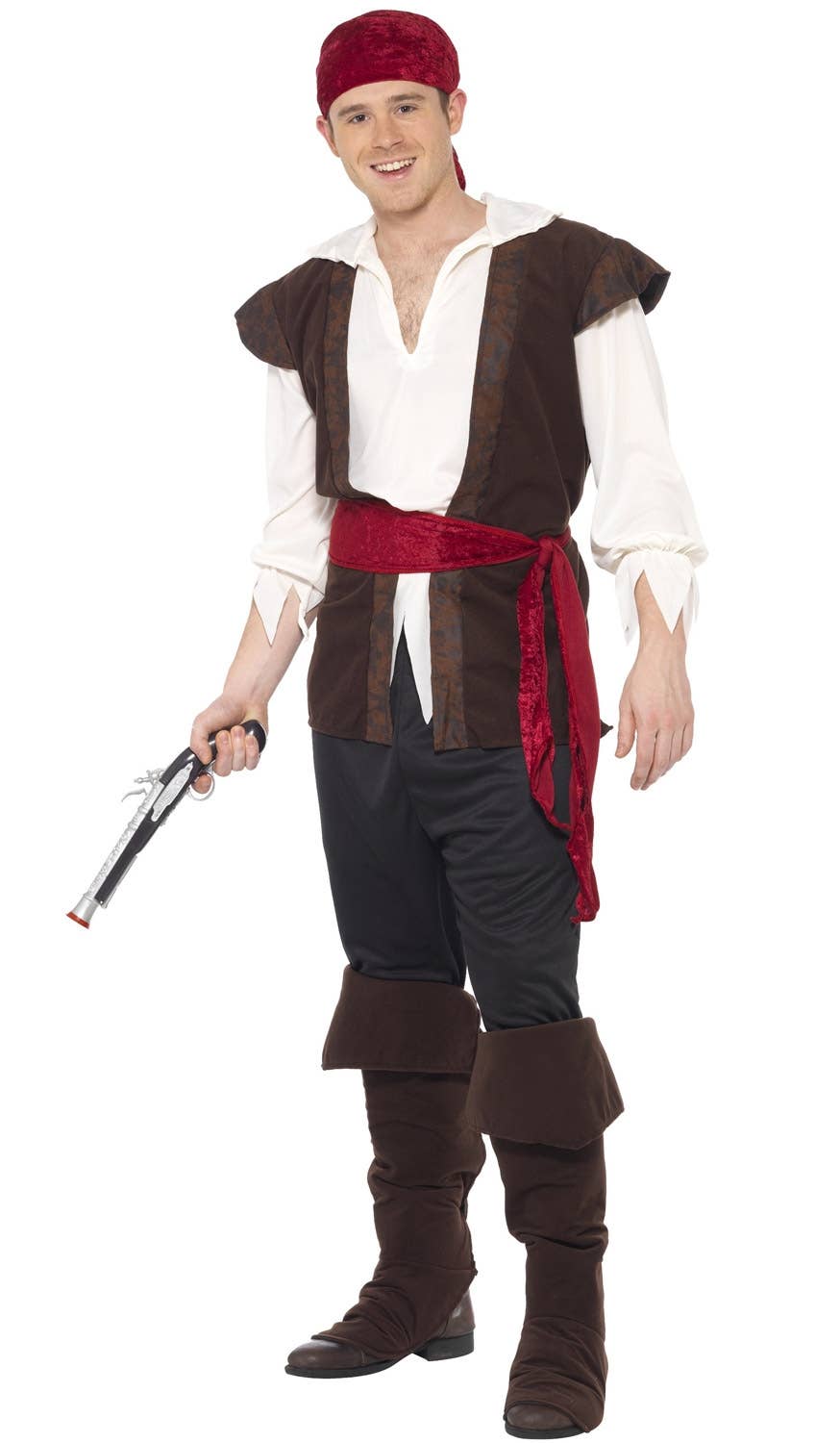 Long Pirate Coat Brown And Red Bounty Pirate Costume Mens Pirate Buccaneer Outfit Long Pirate Coat Brown And Red Bounty Pirate Costume Mens Pirate Buccaneer Outfit
