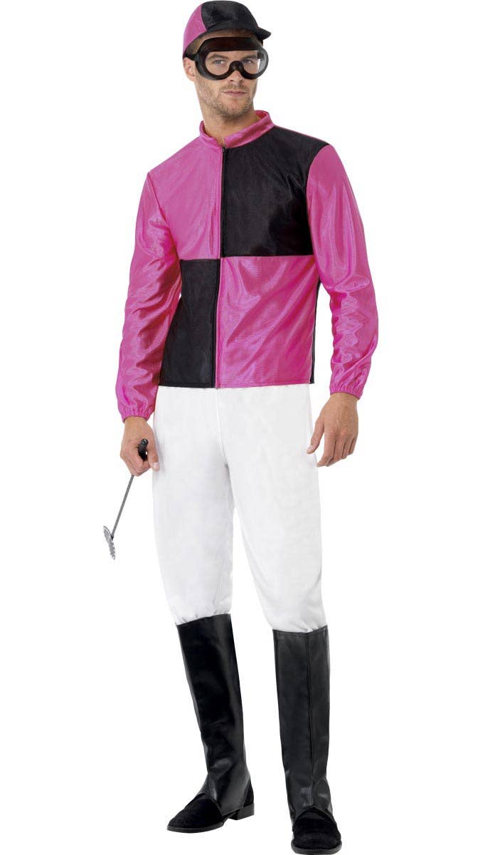 Men's Horse Riding Jockey Fancy Dress Costume Front