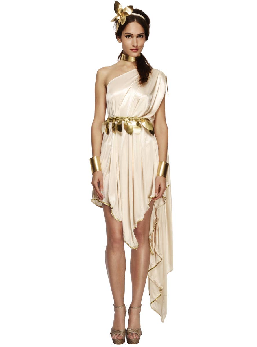Women's Golden Goddess Roman Sexy Costume - Main Image