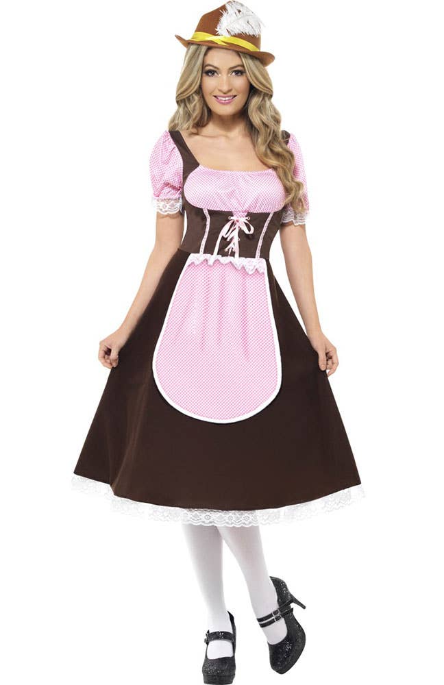 Womens Brown and Pink Oktoberfest Costumes Female - Main Image