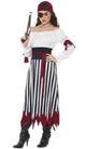 Women's Long Pirate Fancy Dress Costume Front Image