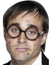 Thick Black Rimmed Rounded Geek Costume Glasses 