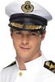 Navy Sea captain white novelty adults fancy dress hat 