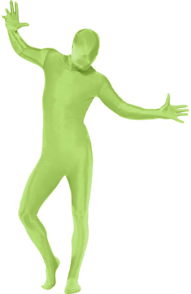 Men's Green Skin Suit Fancy Dress Costume Front