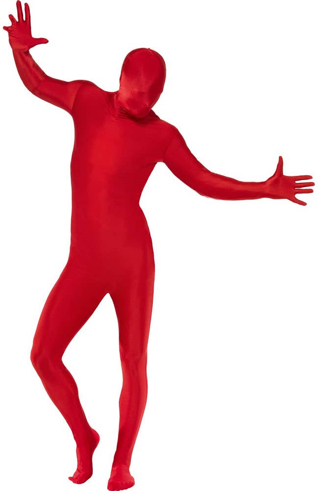 Men's Red Skin Suit Fancy Dress Costume Front