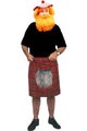 Red Tartan Scotsman Costume Kilt with Sporran