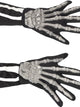 Black Stretch Plastic Skeleton Hands Costume Gloves 
