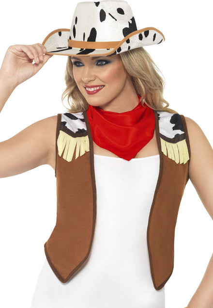 Western cowgirl fancy dress costume accessory kit 