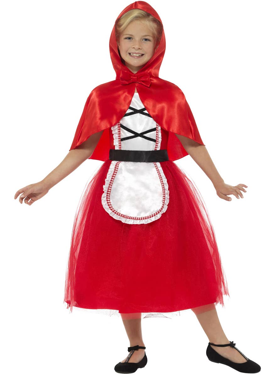 Deluxe Little Red Riding Hood Girls Fancy Dress Costume Front Image