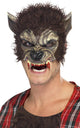 Half Face Werewolf Costume Mask with Fur