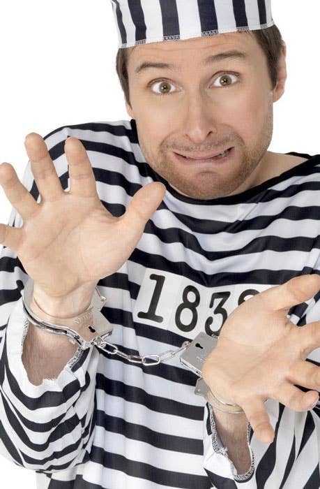 Novelty Silver Plastic Prisoner Handcuffs Costume Accessory