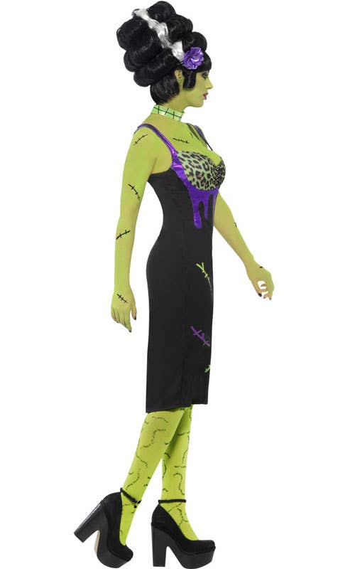 Pin Up Frankenstein's Bride Women's Halloween Costume - Side Image