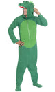 Green Snappy Crocodile Adult's Onesie Fancy Dress Costume Front Image