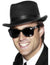 50's Style Black Frame Costume Glasses with Black Lenses Main Image Image  