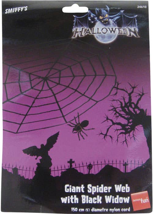 Giant Spider Web with Spider Halloween Decoration - Main Image