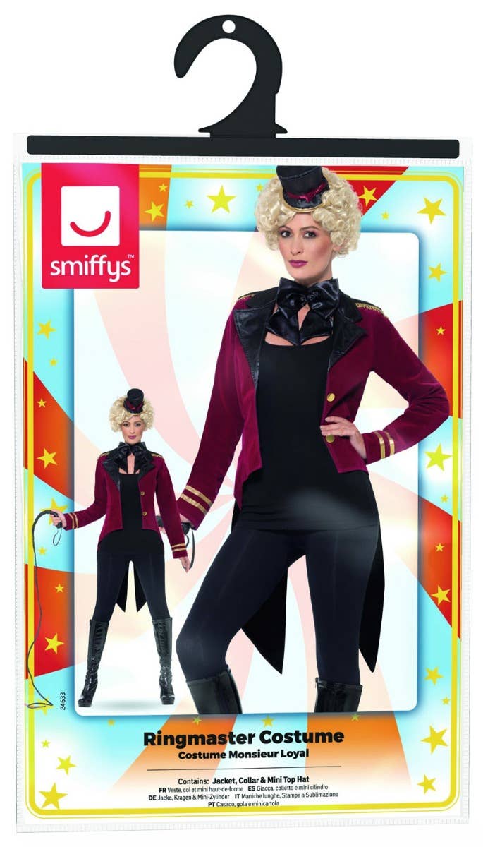 Women's Ringmaster Costume Jacket - Packaging
