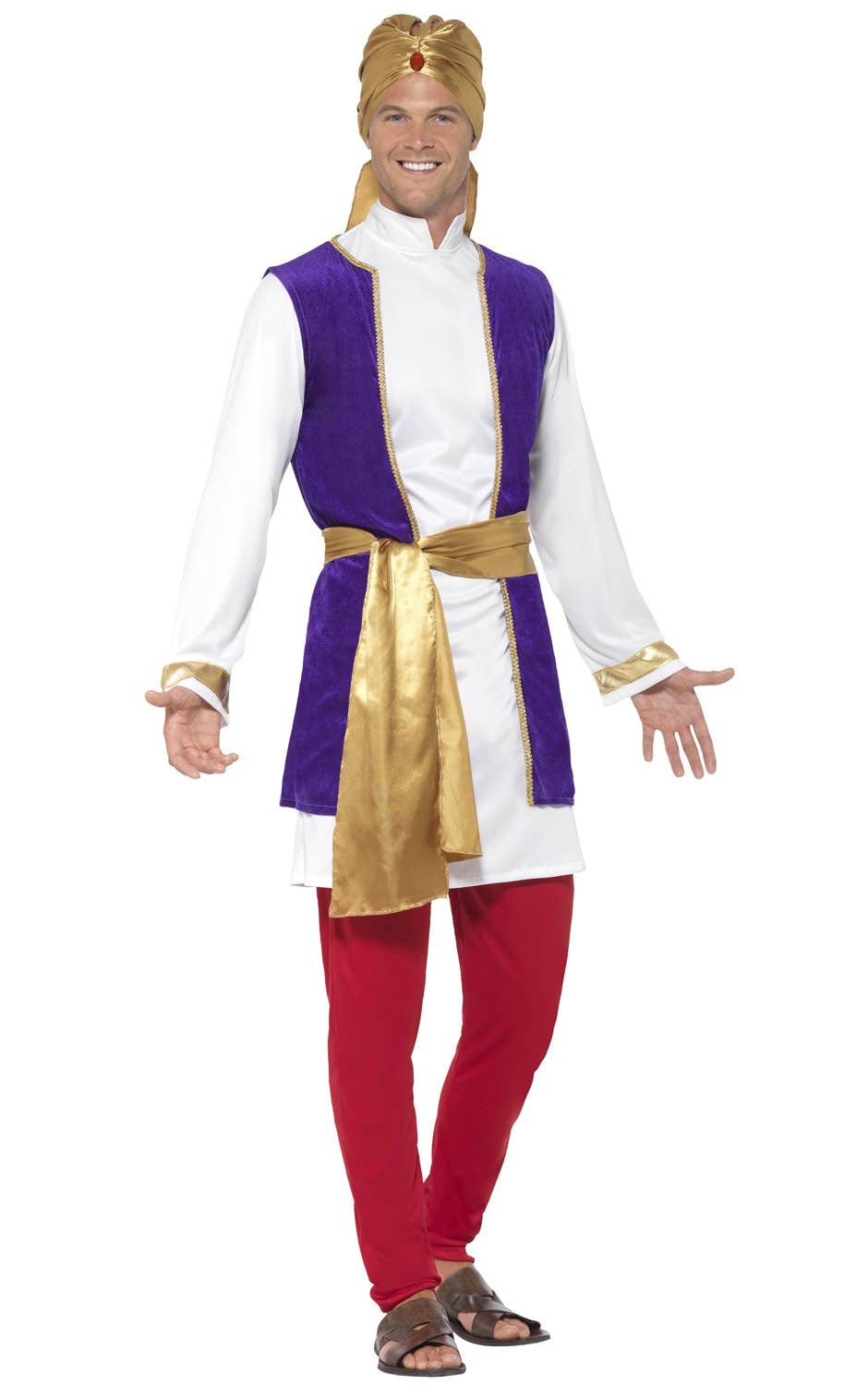 Desert Prince Mens Aladdin Fancy Dress Arabian Costume - Main Image
