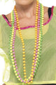 Neon 1980's 4 Strand Beaded Necklace Costume Accessory - Main Image