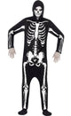 Black and White Skeleton Print Men's Halloween Costume Jumpsuit 