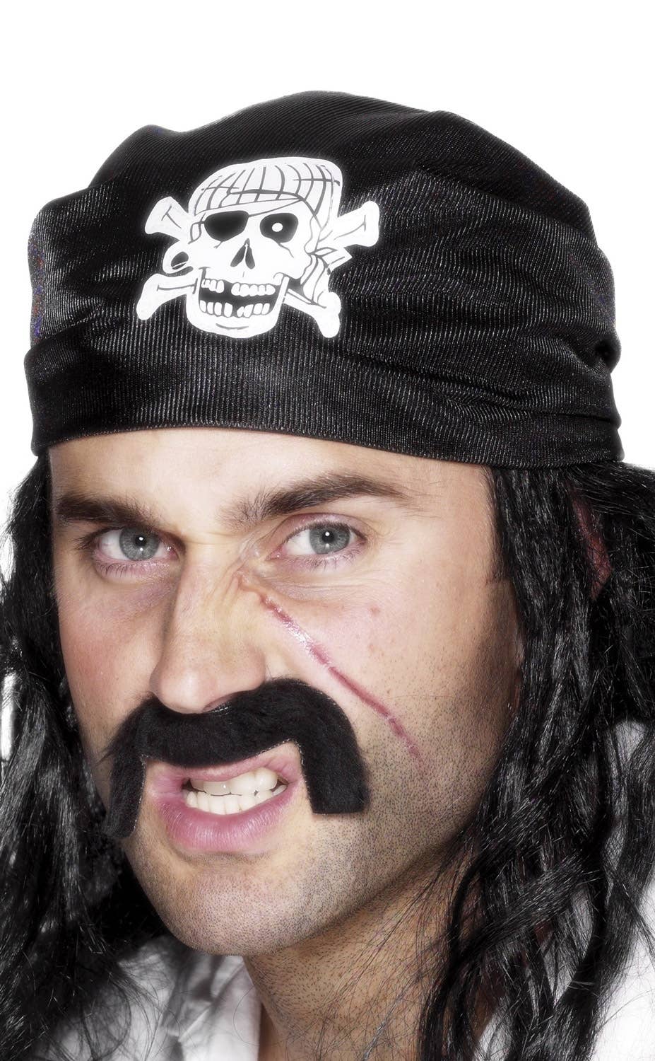 Black Pirate Unisex Skull And Crossbones Bandanna Costume Accessory Main Image
