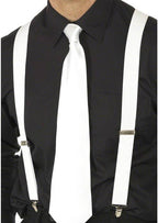 1920s Gangster Mens White Costume Suspenders - Main Image