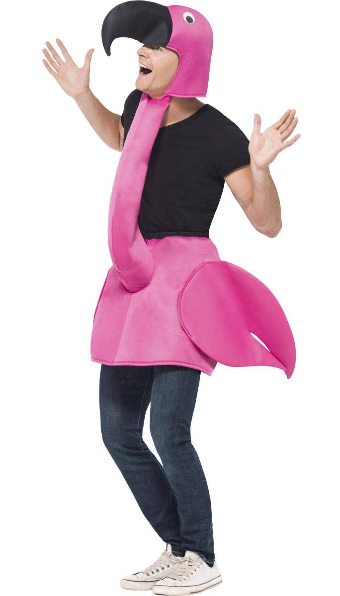 Men's Pink Flamingo Novelty Fancy Dress Costume Front View