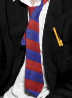 Image of Striped Blue and Red School Boy Costume Tie