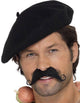 Black French Beret Costume Hat for Adults 
