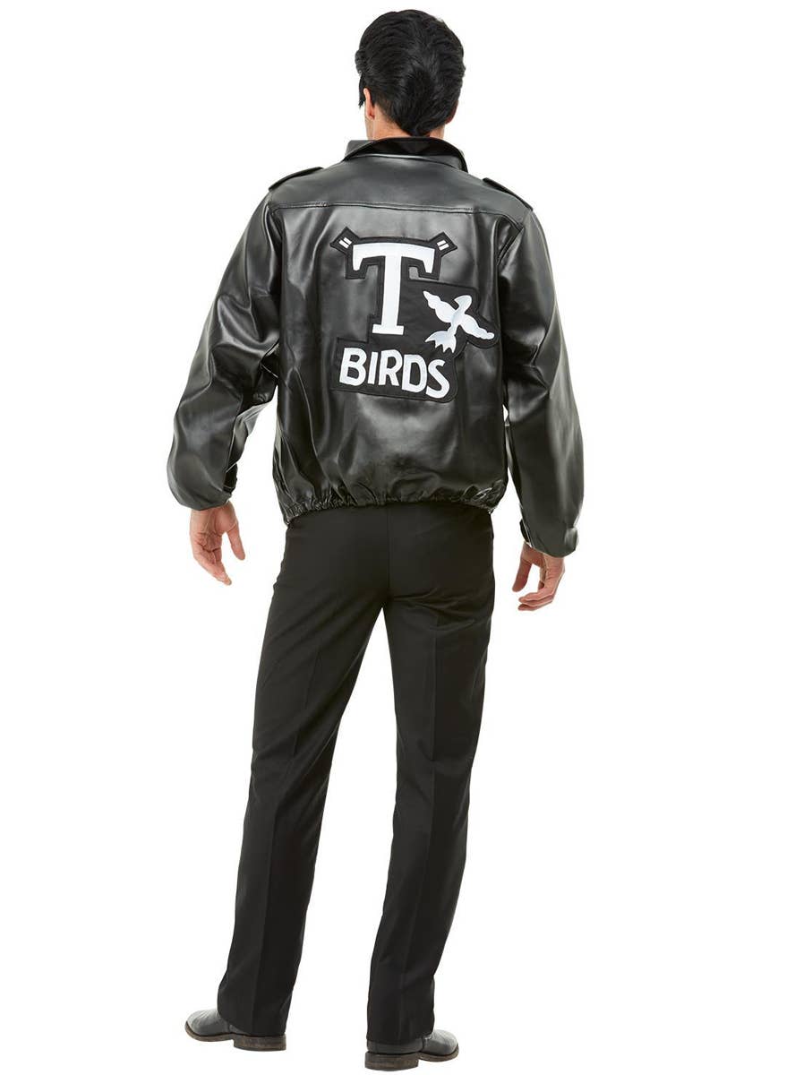 T-Birds Black Leather Jacket | Mens 1950s Grease Costume Jacket T-Birds Black Leather Jacket | Mens 1950s Grease Costume Jacket