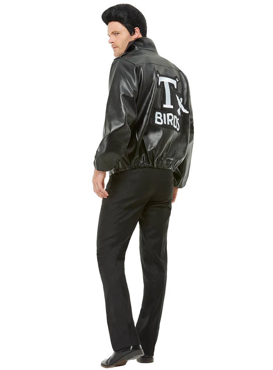 T-Birds Black Leather Jacket | Mens 1950s Grease Costume Jacket T-Birds Black Leather Jacket | Mens 1950s Grease Costume Jacket