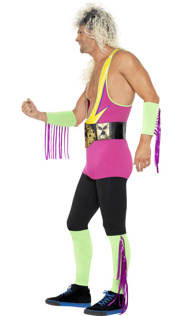 1980's Wrestler Men's Novelty Fancy Dress Costume Side