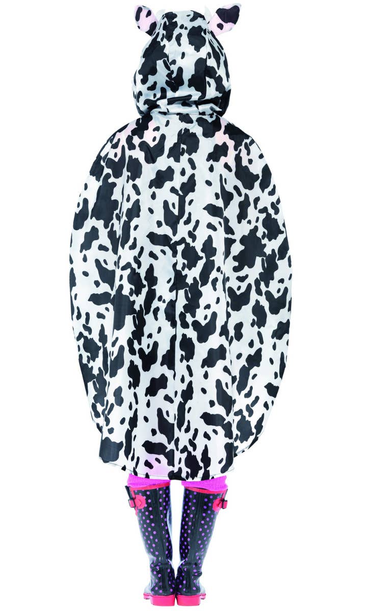 Men's Cow Themed Novelty Party Poncho - Back Image