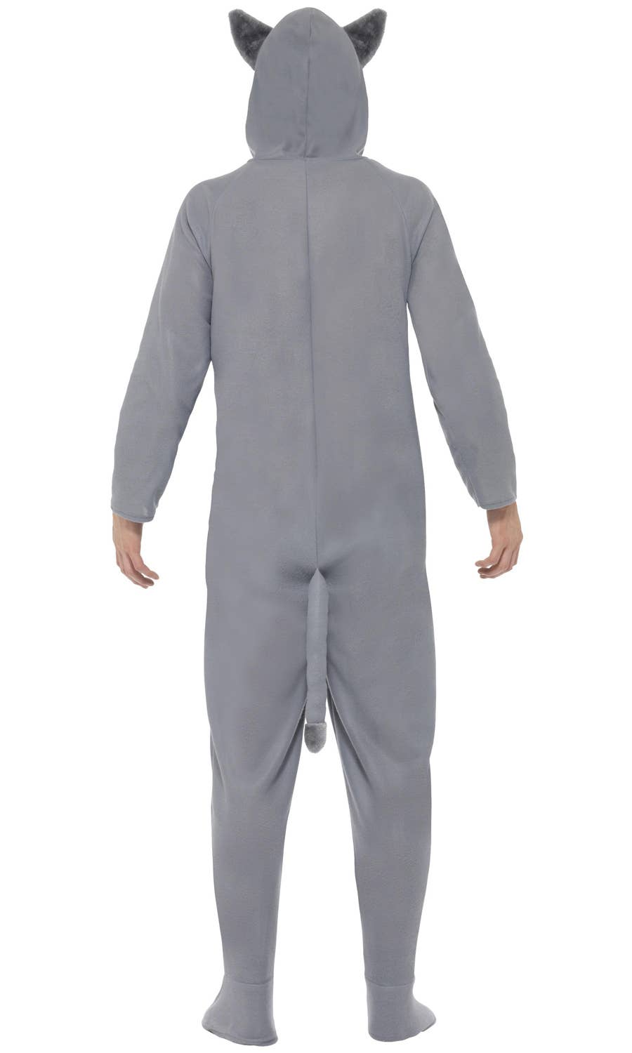 Men's Grey Wolf Fancy Dress Animal Costume Back Image