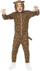Kids Brown Tiger Animal Onesie Fancy Dress Costume Front Image
