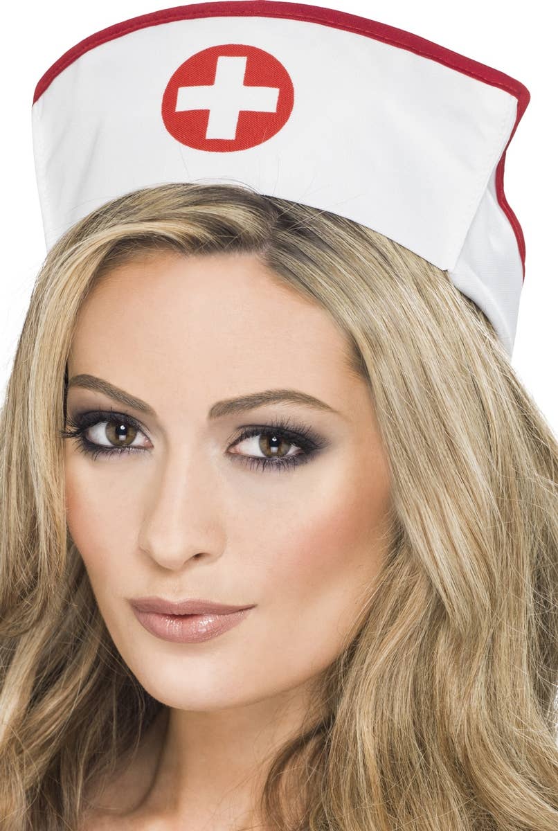 Women's White Nurse Hat Costume Accessory